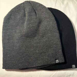 Avalanche Charcoal & Black Knit Beanies Set | New